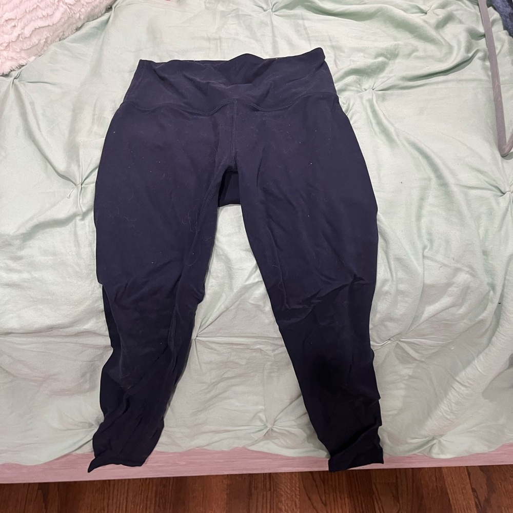 navy blue Athleta high rise elation 7/8 leggings
